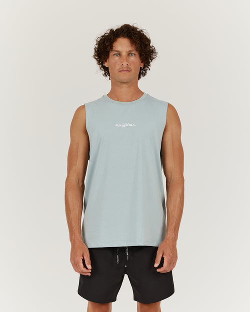 MENS RUN REPUBLIC TANK - MIST