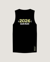 MENS SUN RUN RACE DAY SINGLET - BLACK