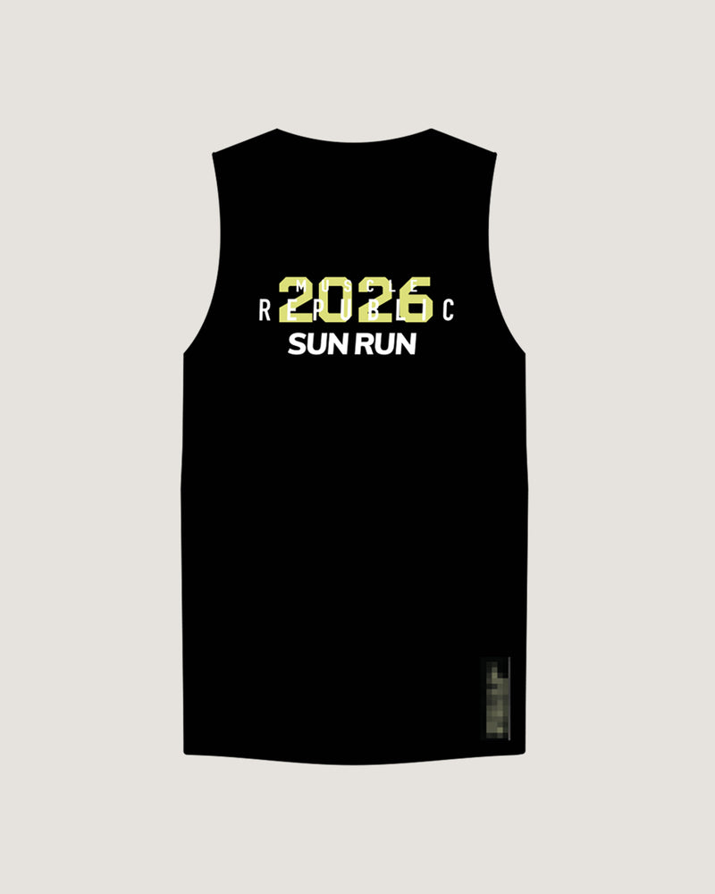 MENS SUN RUN RACE DAY SINGLET - BLACK