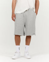 MENS TERRY BAGGY SWEATSHORTS - GREY MARLE BASELINE