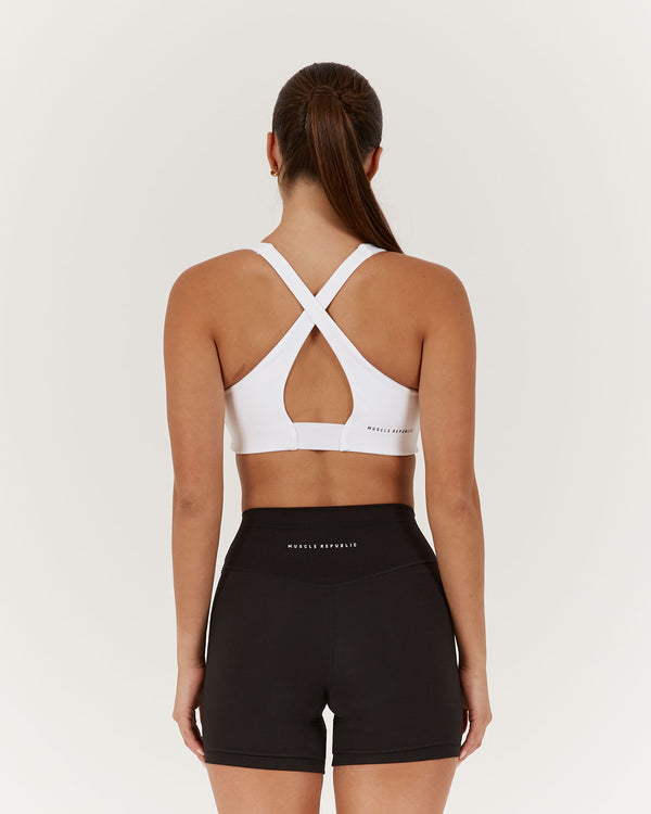 MOTION CROSS BACK BRA - WHITE