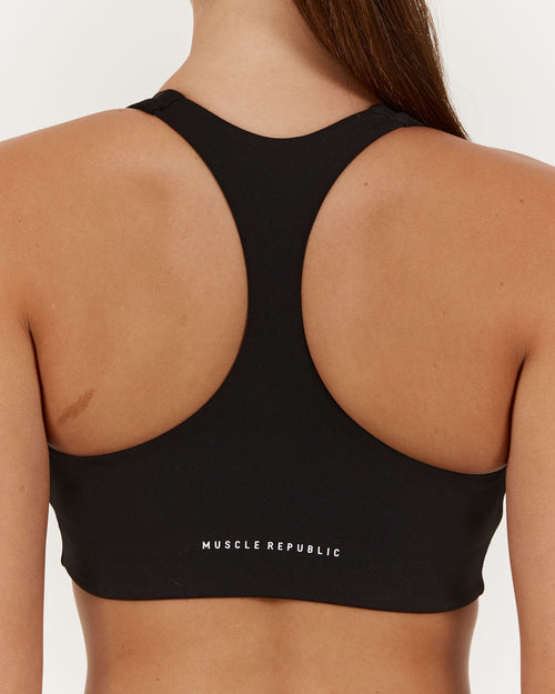 MOTION RACER BACK BRA - BLACK