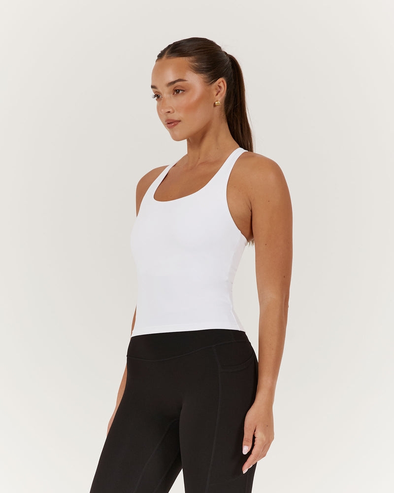 MOTION RACER BACK TOP - WHITE