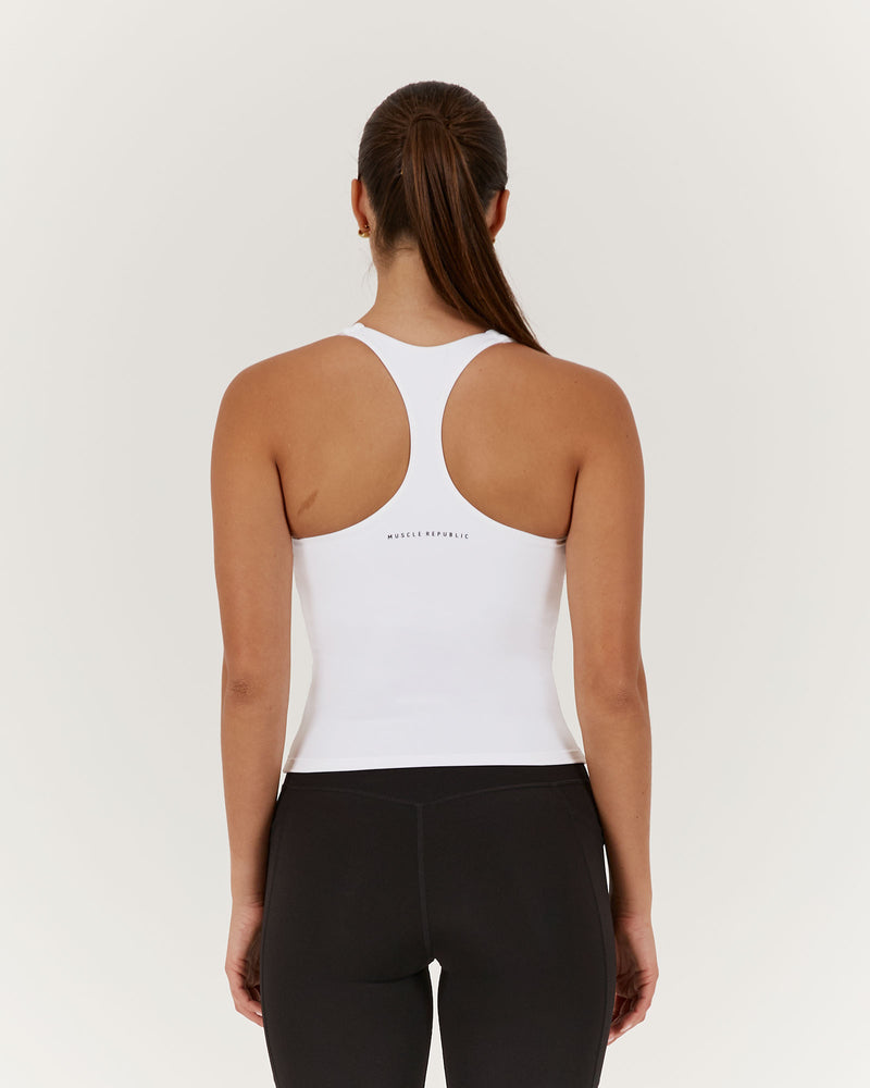 MOTION RACER BACK TOP - WHITE