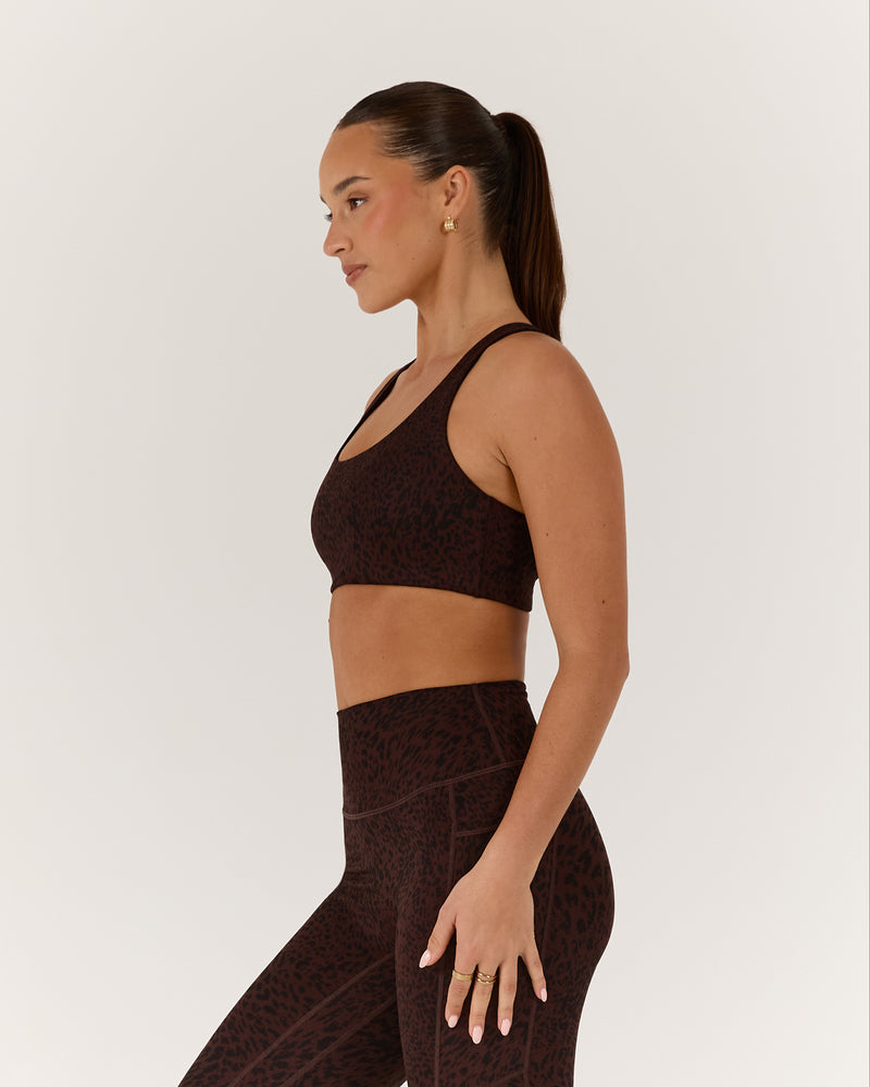 MOTION 360 CROSS BACK BRA - JAVA LEOPARD
