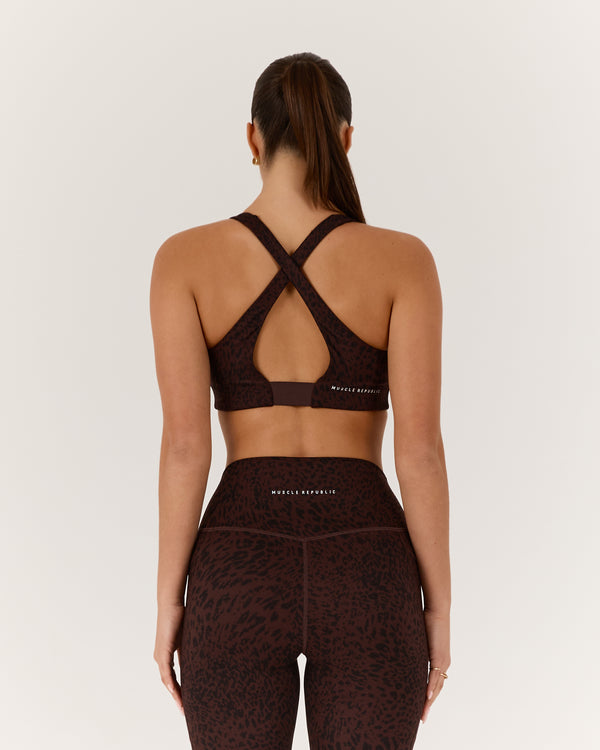 MOTION 360 CROSS BACK BRA - JAVA LEOPARD