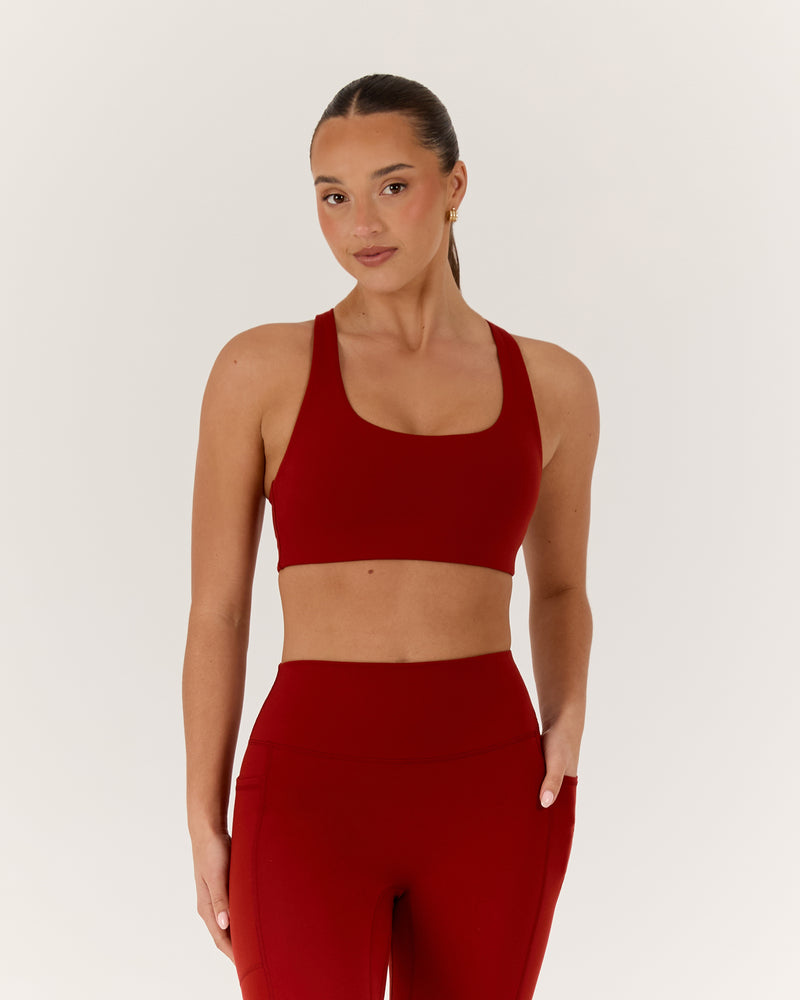 MOTION 360 CROSS BACK BRA - SCARLET