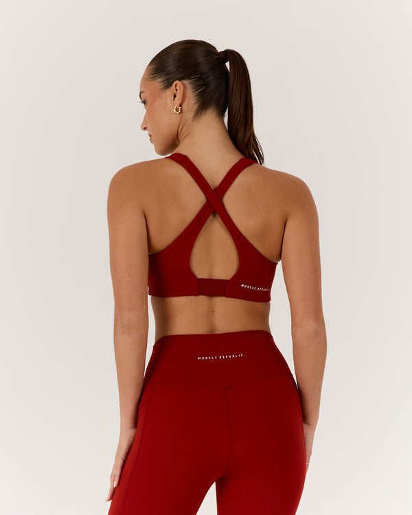 MOTION 360 CROSS BACK BRA - SCARLET