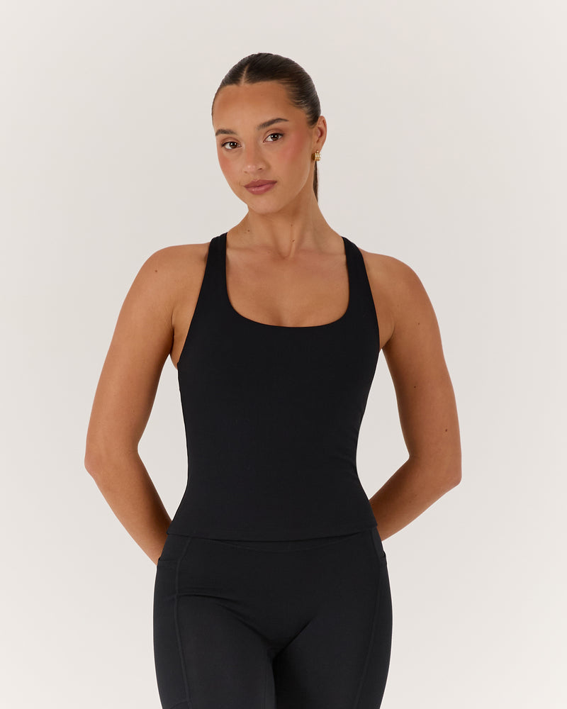 MOTION 360 CROSS BACK TOP - BLACK