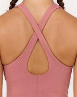 MOTION 360 CROSS BACK TOP - DUSTY ROSE
