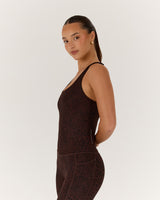 MOTION 360 CROSS BACK TOP - JAVA LEOPARD