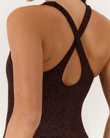 MOTION 360 CROSS BACK TOP - JAVA LEOPARD
