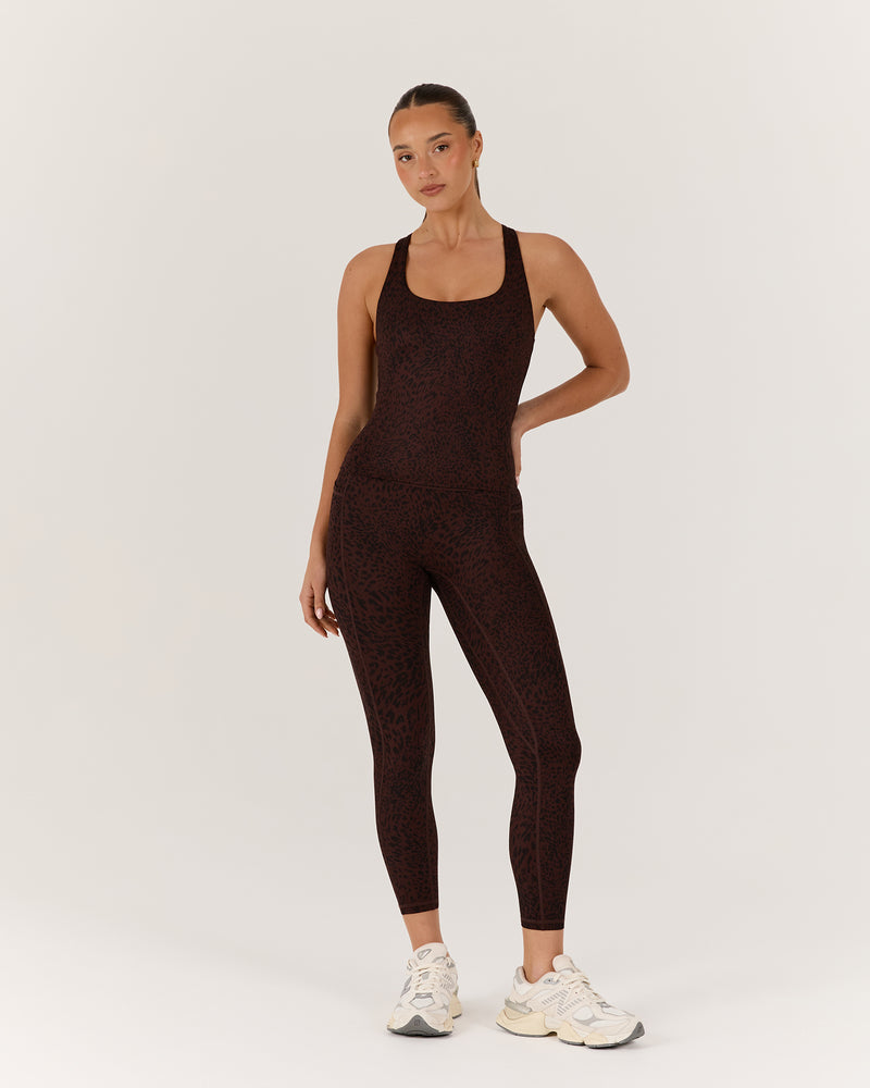 MOTION 360 CROSS BACK TOP - JAVA LEOPARD