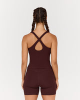 MOTION 360 CROSS BACK TOP - RAISIN