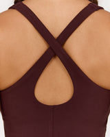 MOTION 360 CROSS BACK TOP - RAISIN