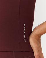 MOTION 360 CROSS BACK TOP - RAISIN