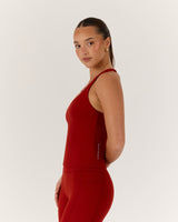 MOTION 360 CROSS BACK TOP - SCARLET