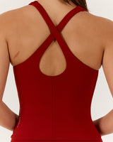 MOTION 360 CROSS BACK TOP - SCARLET