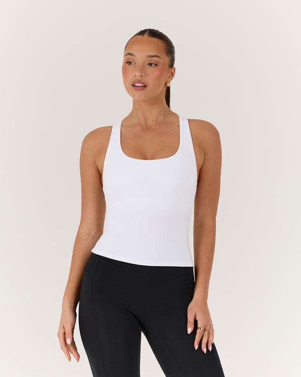 MOTION 360 CROSS BACK TOP - WHITE