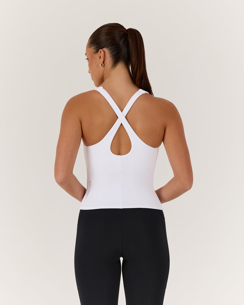 MOTION 360 CROSS BACK TOP - WHITE