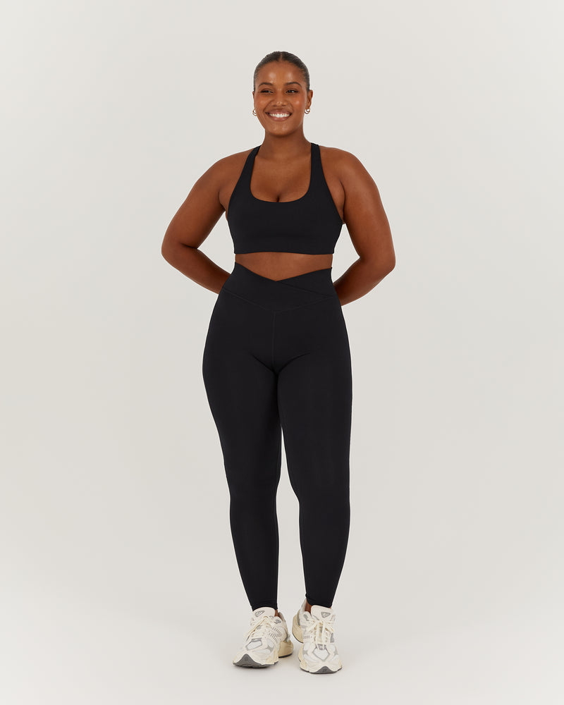 MOTION 360 CROSSOVER LEGGINGS 28" - BLACK