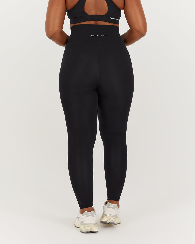 MOTION 360 CROSSOVER LEGGINGS 28" - BLACK