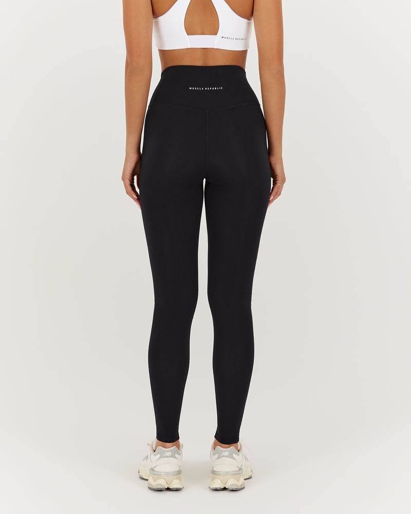 MOTION 360 CROSSOVER LEGGINGS 28" - BLACK