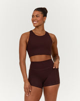 MOTION 360 OPEN BACK LONG LINE SPORTS BRA - RUM