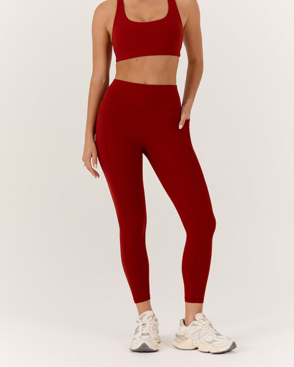 MOTION 360 POCKET LEGGINGS 24" - SCARLET