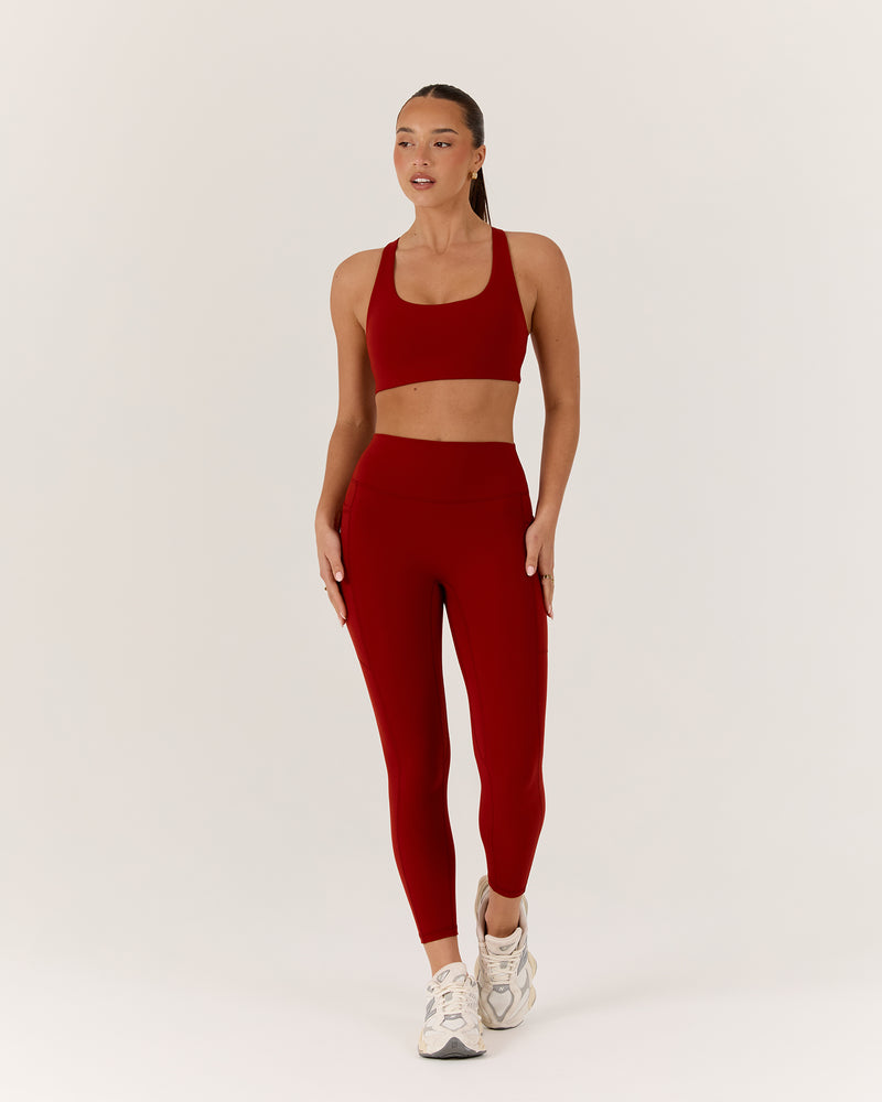 MOTION 360 POCKET LEGGINGS 24" - SCARLET