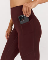 MOTION 360 POCKET FULL LENGTH LEGGINGS - RAISIN