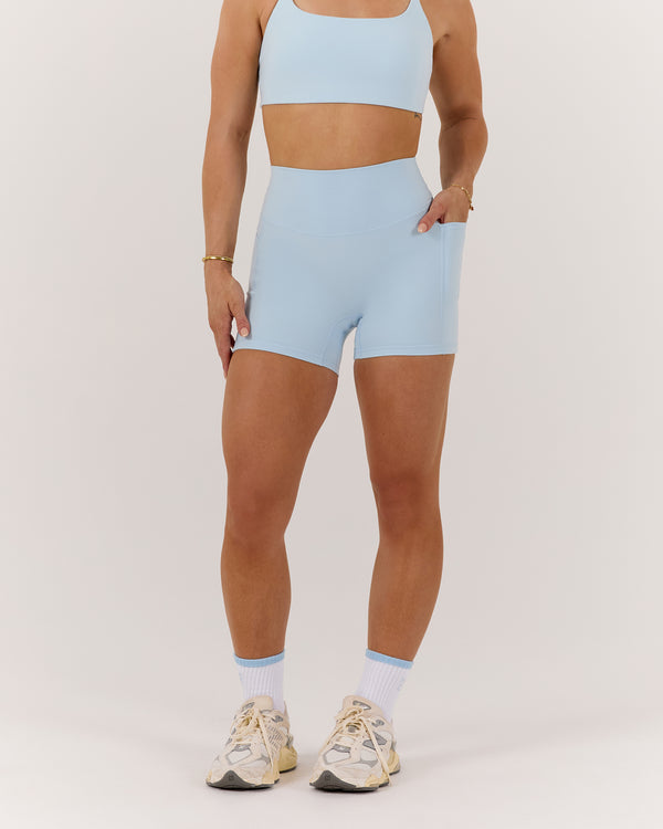 MOTION 360 POCKET SHORTS 4" - ICE BLUE