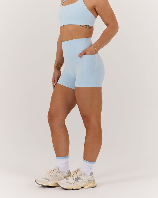 MOTION 360 POCKET SHORTS 4" - ICE BLUE