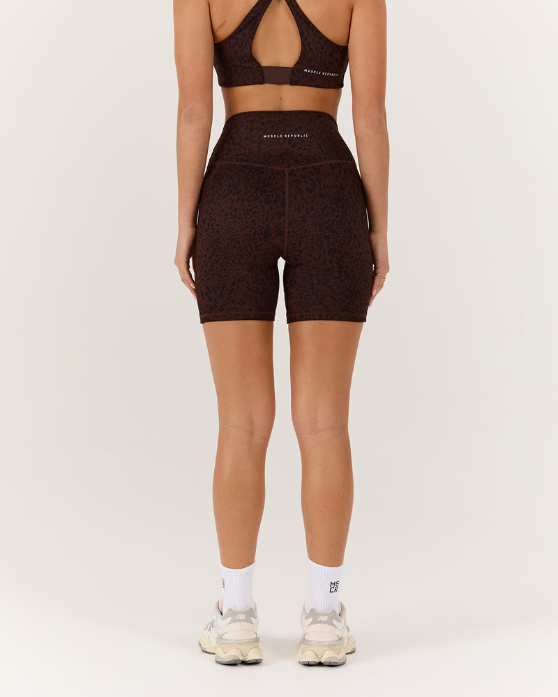 MOTION 360 POCKET SHORTS 6" - JAVA LEOPARD