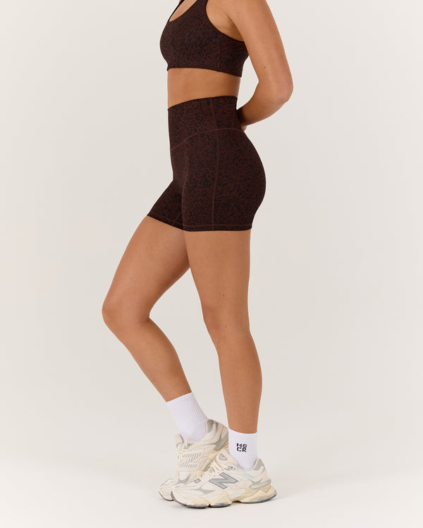 MOTION 360 SHORTS 4" - JAVA LEOPARD