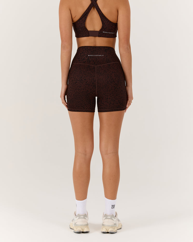 MOTION 360 SHORTS 4" - JAVA LEOPARD