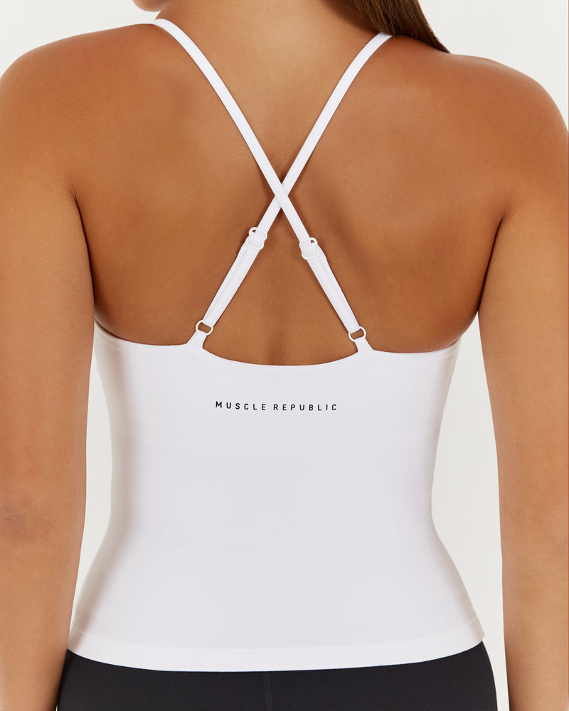 MOTION 360 THIN STRAP TOP - WHITE