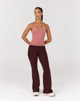 MOTION 360 V NECK HALTER TOP - DUSTY ROSE