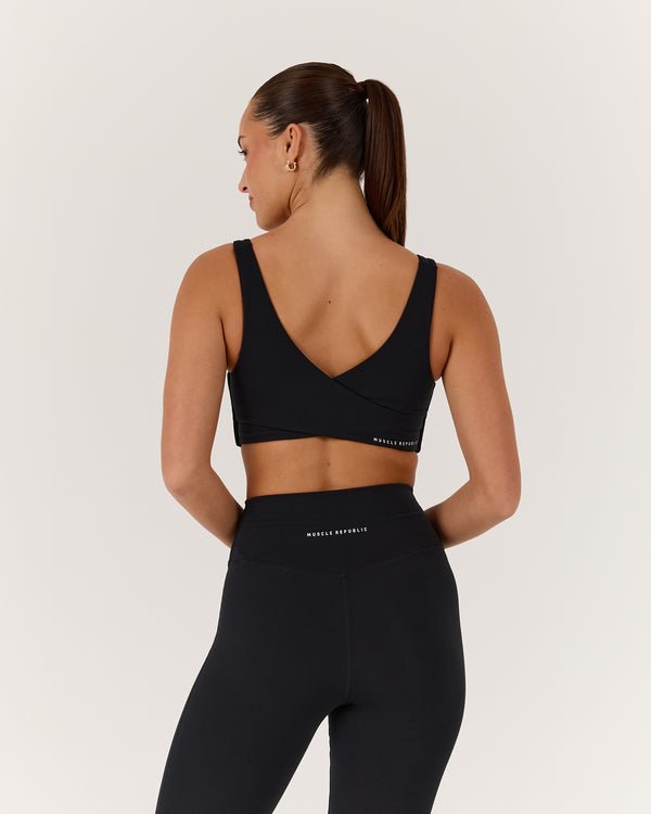 MOTION 360 WRAP BACK BRA - BLACK
