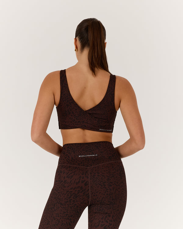 MOTION 360 WRAP BACK BRA - JAVA LEOPARD