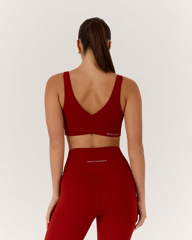 MOTION 360 WRAP BACK BRA - SCARLET