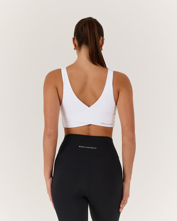 MOTION 360 WRAP BACK BRA - WHITE