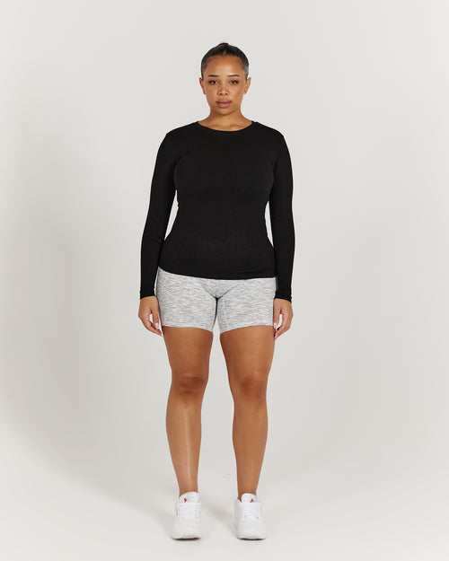 MYLA FITTED LONG SLEEVE - BLACK