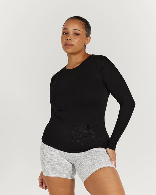 MYLA FITTED LONG SLEEVE - BLACK