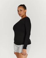 MYLA FITTED LONG SLEEVE - BLACK