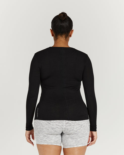 MYLA FITTED LONG SLEEVE - BLACK