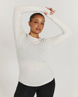 MYLA FITTED LONG SLEEVE - SNOW GREY