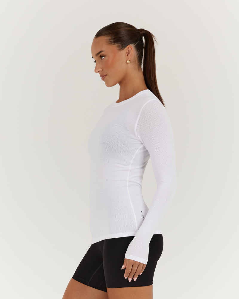 MYLA FITTED LONG SLEEVE - WHITE