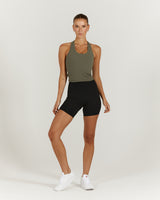 LUXE MIDRIFF TANK - OLIVE GREEN