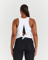 LUXE TIE BACK TANK - WHITE